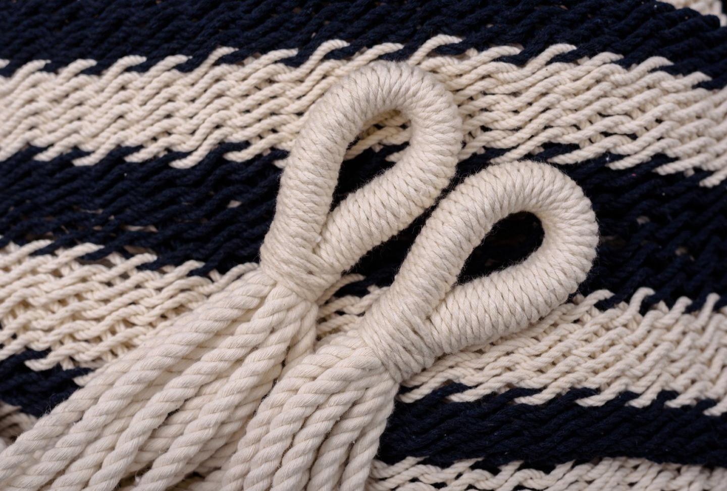 Colonial Navy Blue Cotton Hammock With Tassels