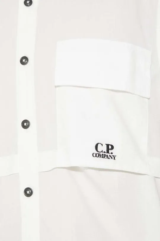 C.P. Company cotton shirt Cotton Rip-Stop men's white color 16CMSH213A005691G