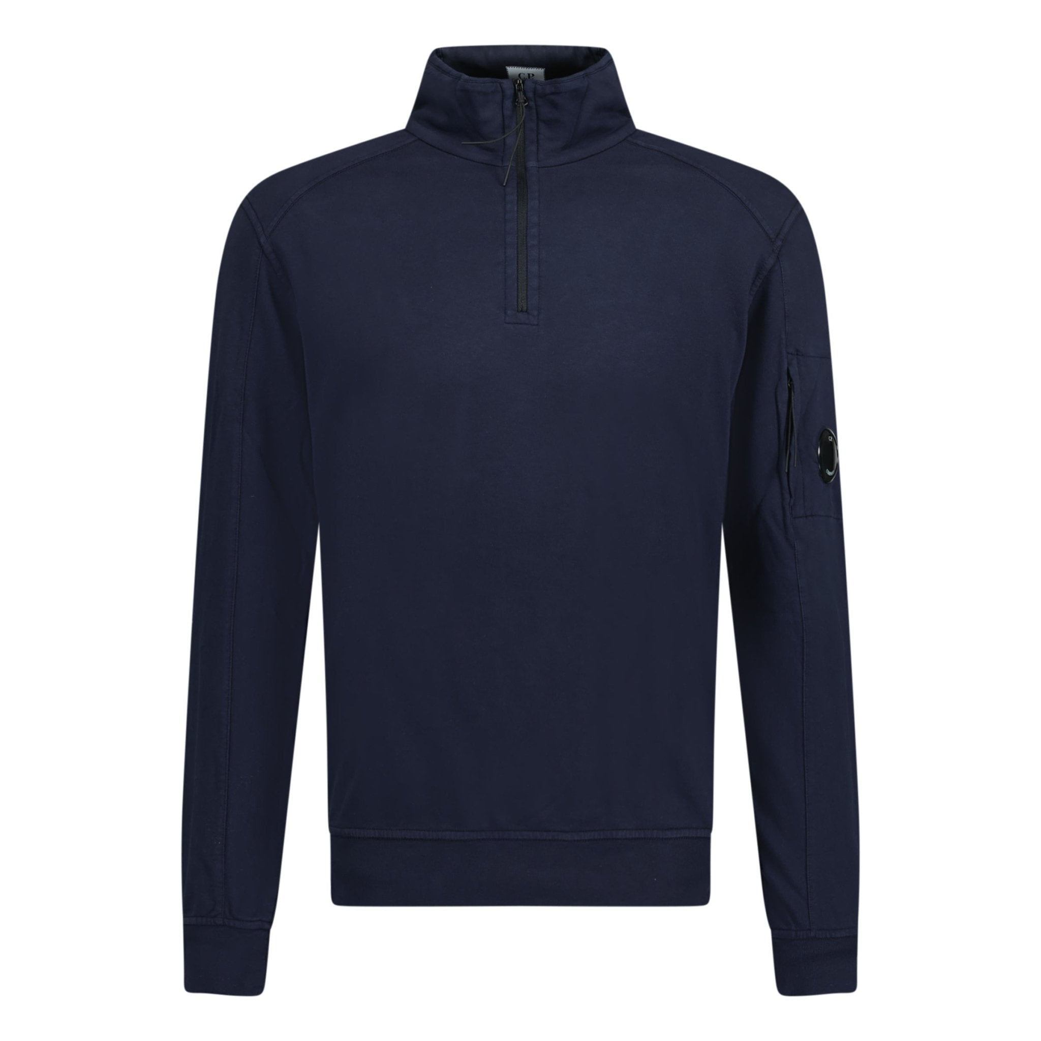 CP COMPANY NAVY LENS HALF ZIP SWEATSHIRT