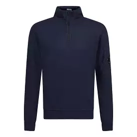 CP COMPANY NAVY LENS HALF ZIP SWEATSHIRT