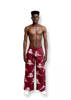 Cute Saint Igunu Burgundy Cotton Trouser