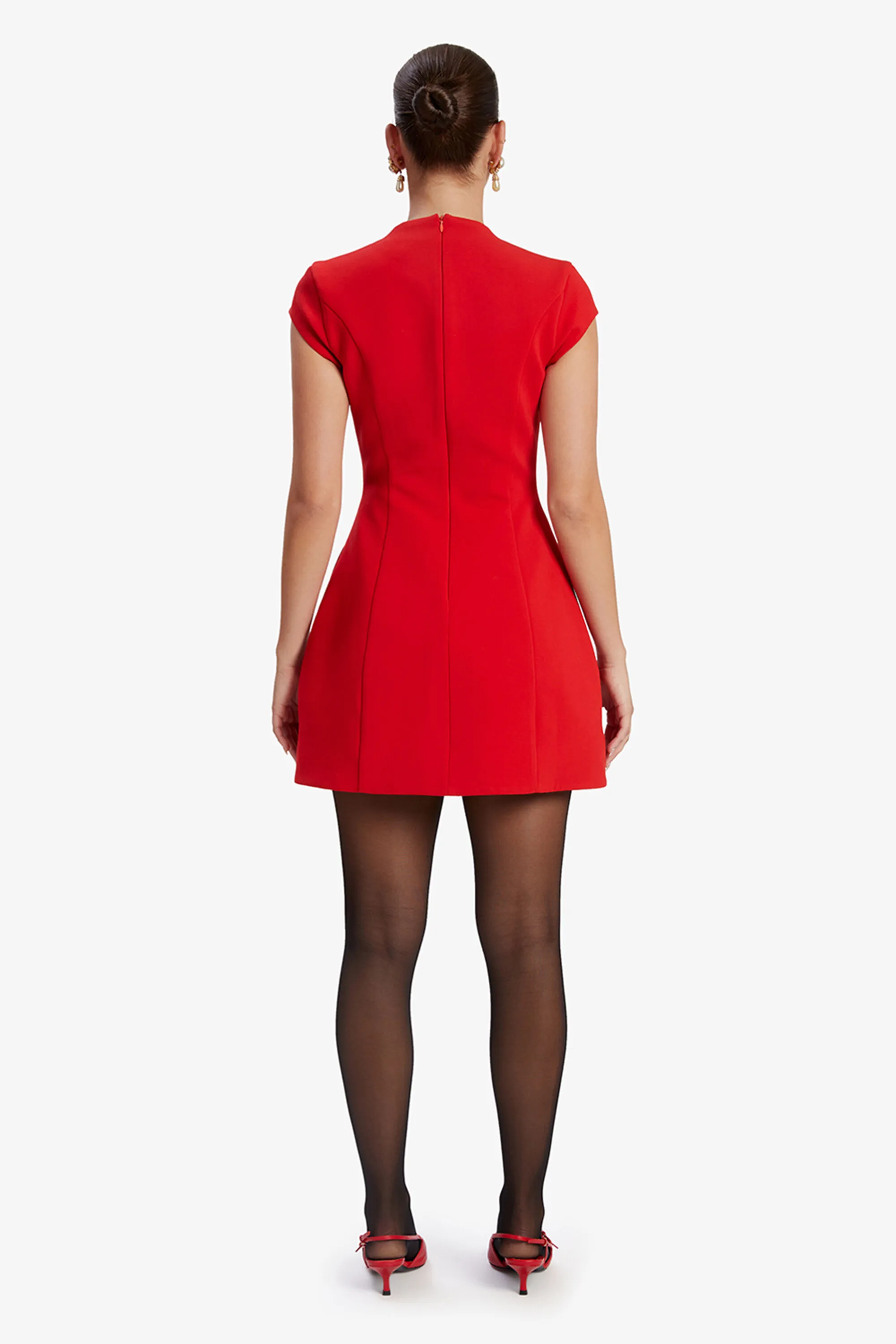 delphi hourglass mini dress in deep red