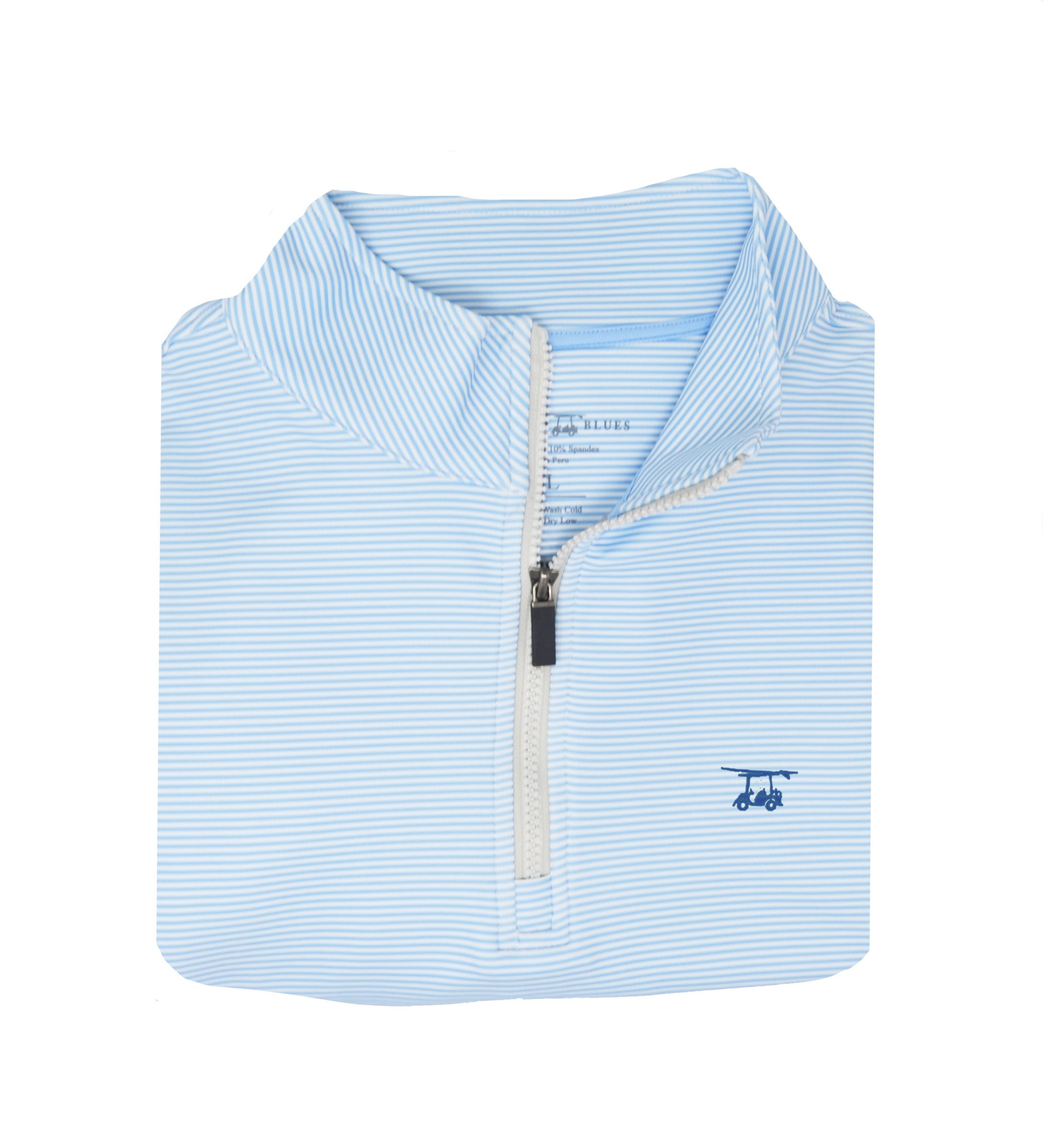 Dogwood Quarter Zip - Bell/White Microstripe