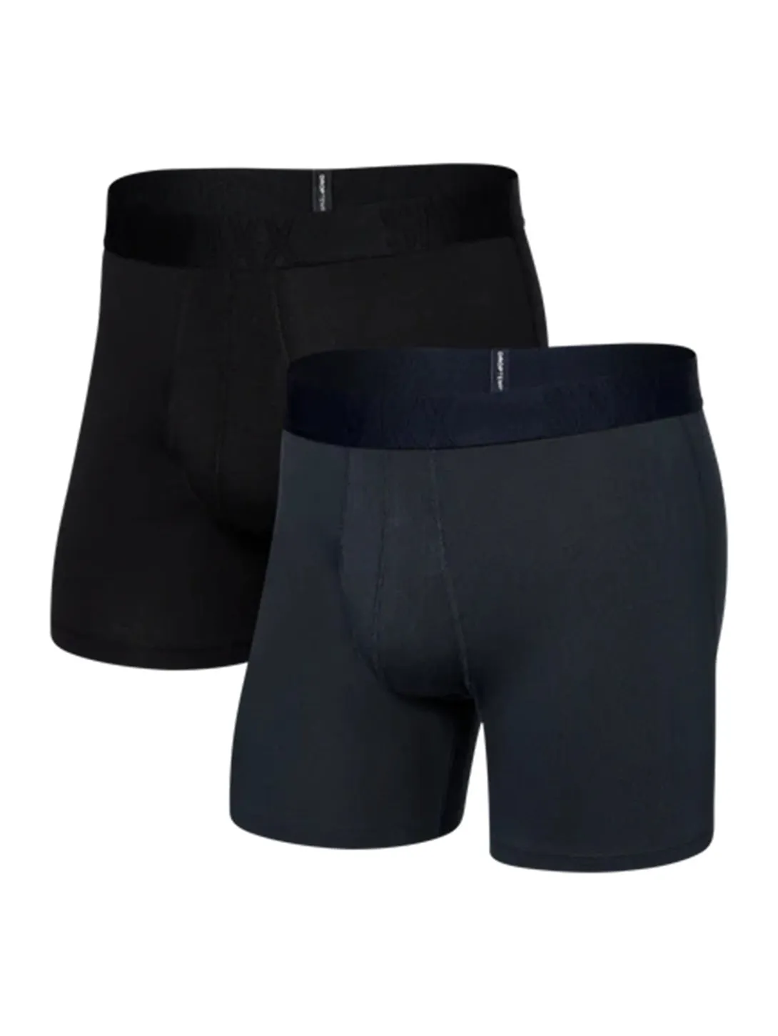 Droptemp Cooling Cotton Boxer Brief Fly 2 Pack - Black India Ink