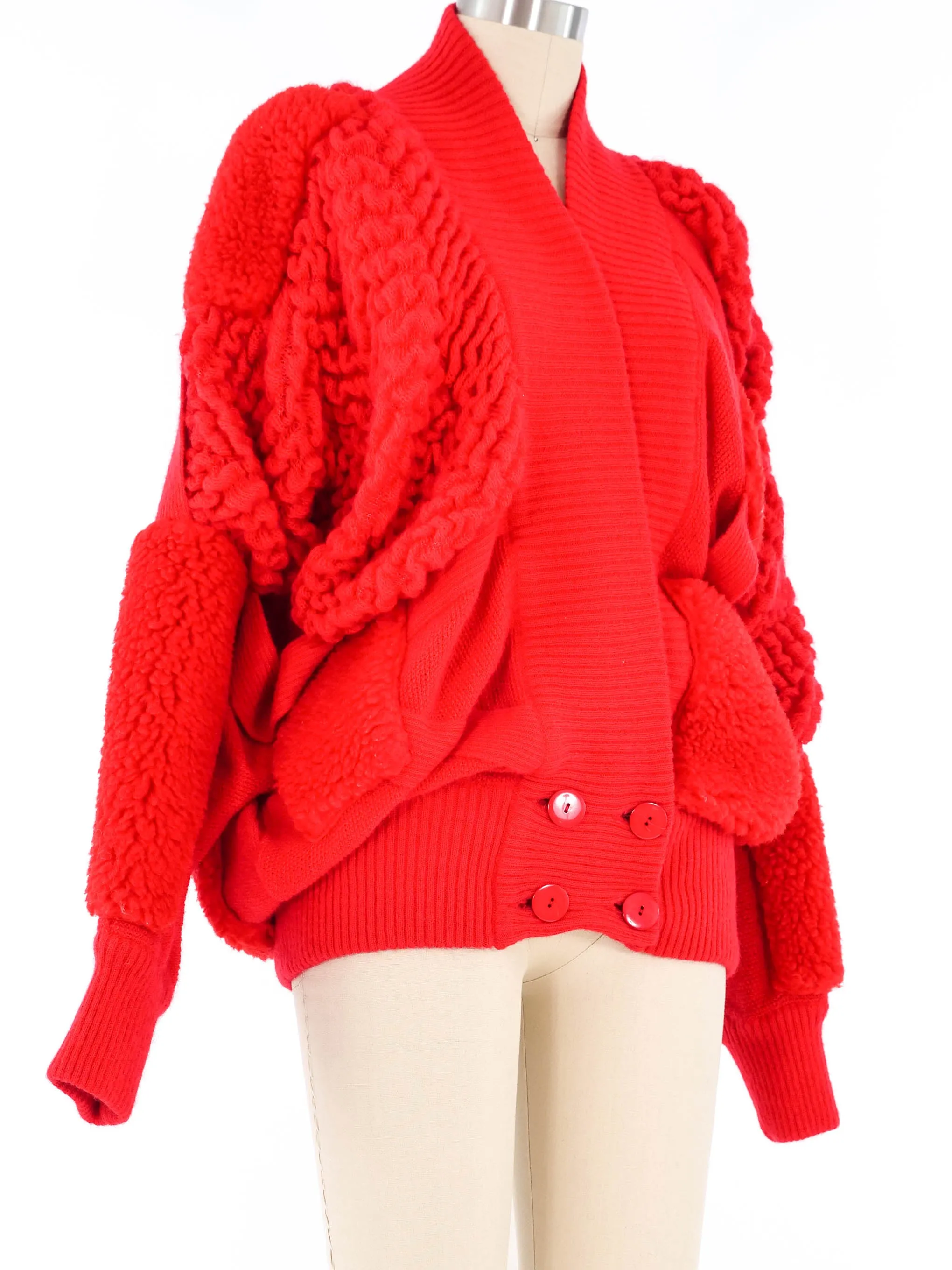 Escada Red Dimensional Sweater