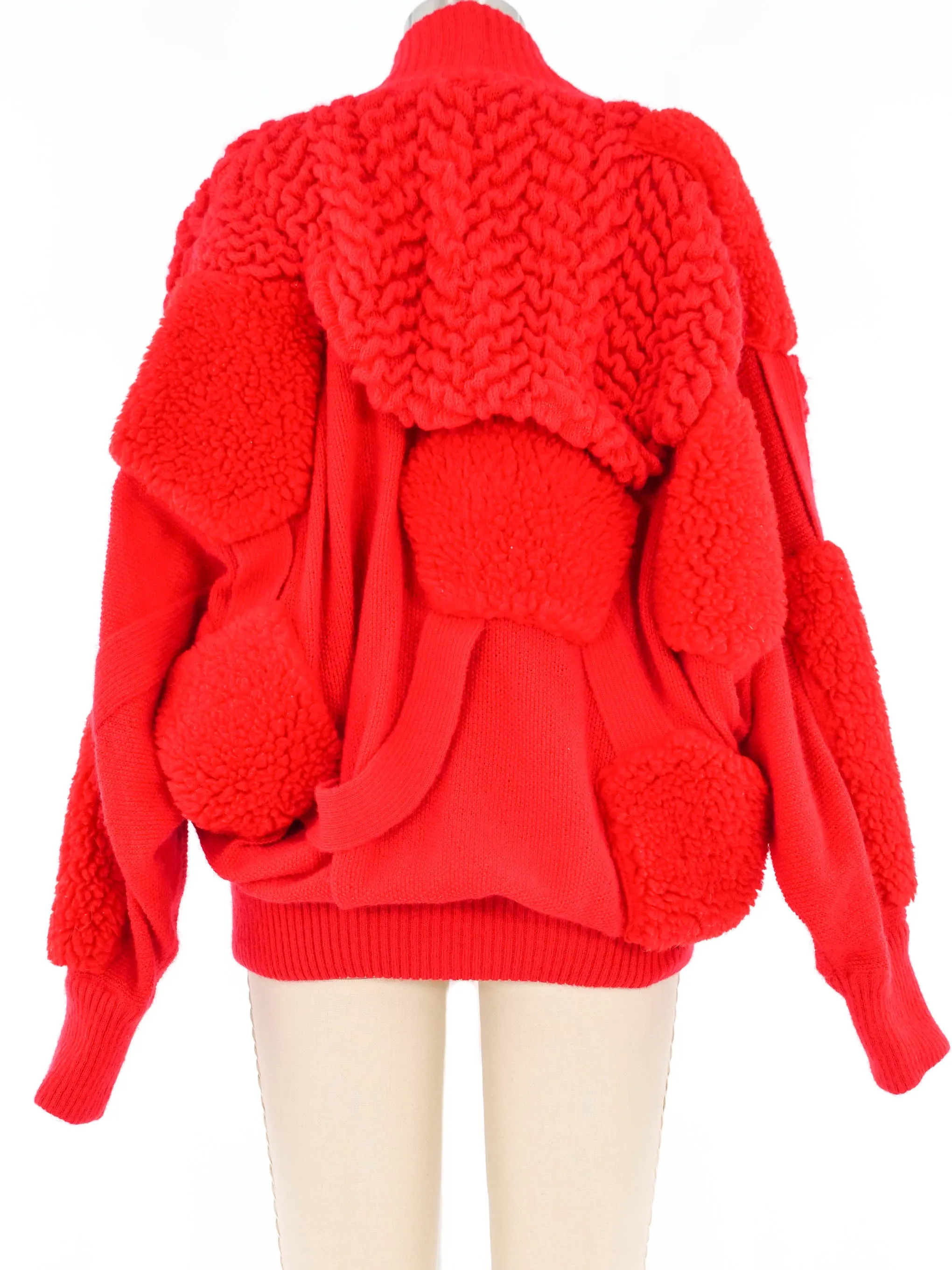 Escada Red Dimensional Sweater