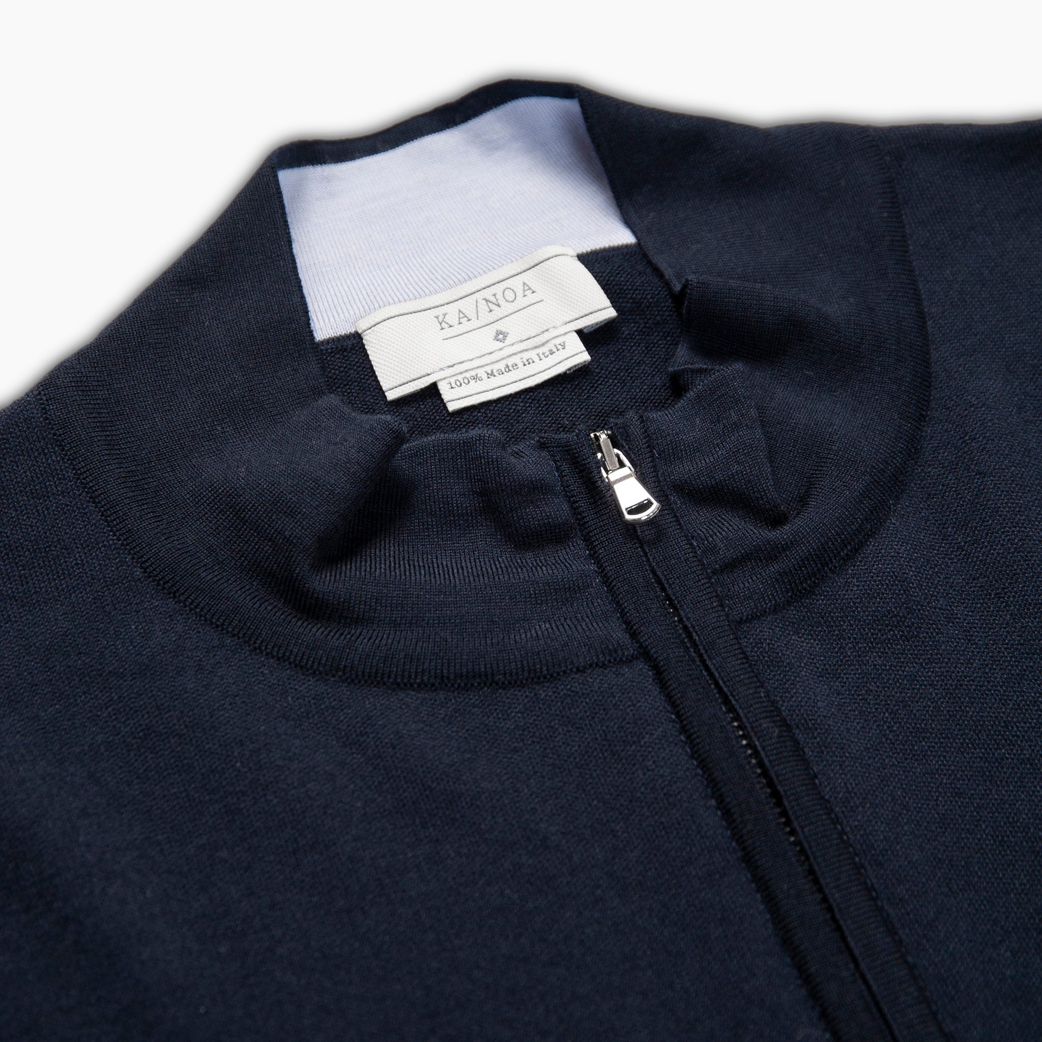 Faust interlock stitching Knitted full zip jumper