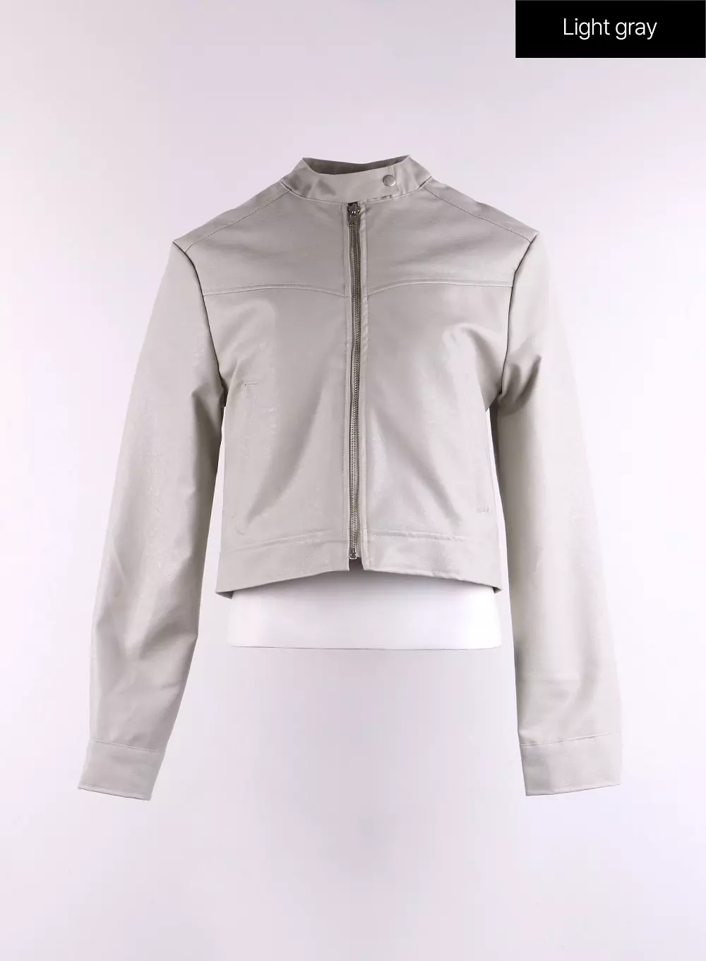 Faux Leather Zip-Up Jacket CJ431