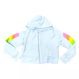 FBZ Neon Side Stripe Blue Zip Up Hoodie