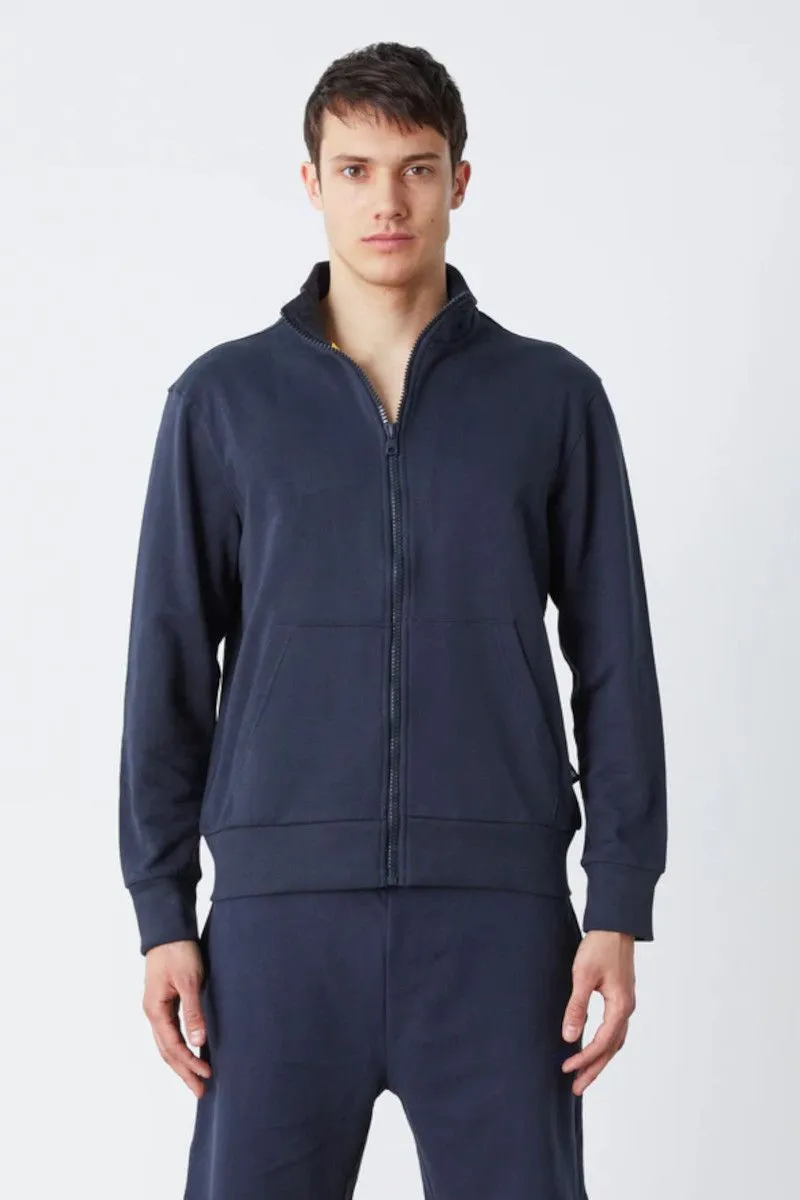 Felpa full zip in cotone uomo Blu