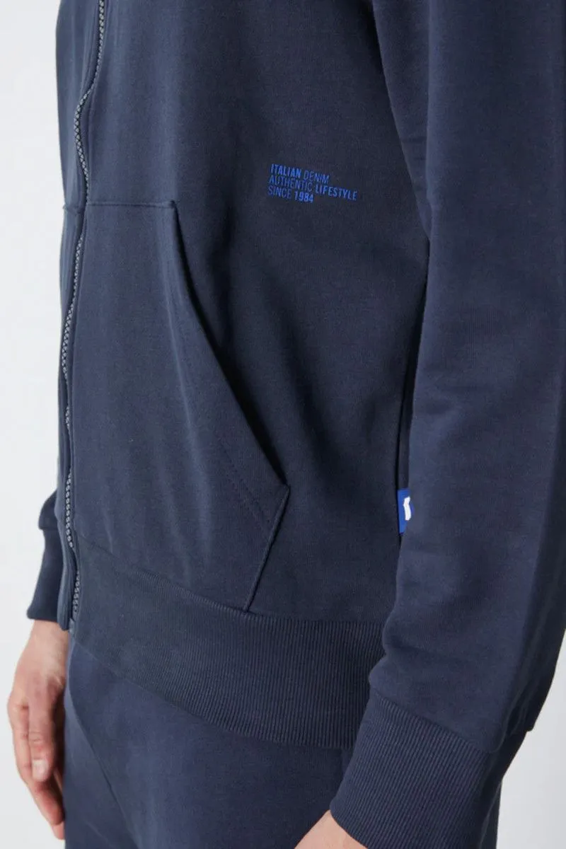 Felpa full zip in cotone uomo Blu