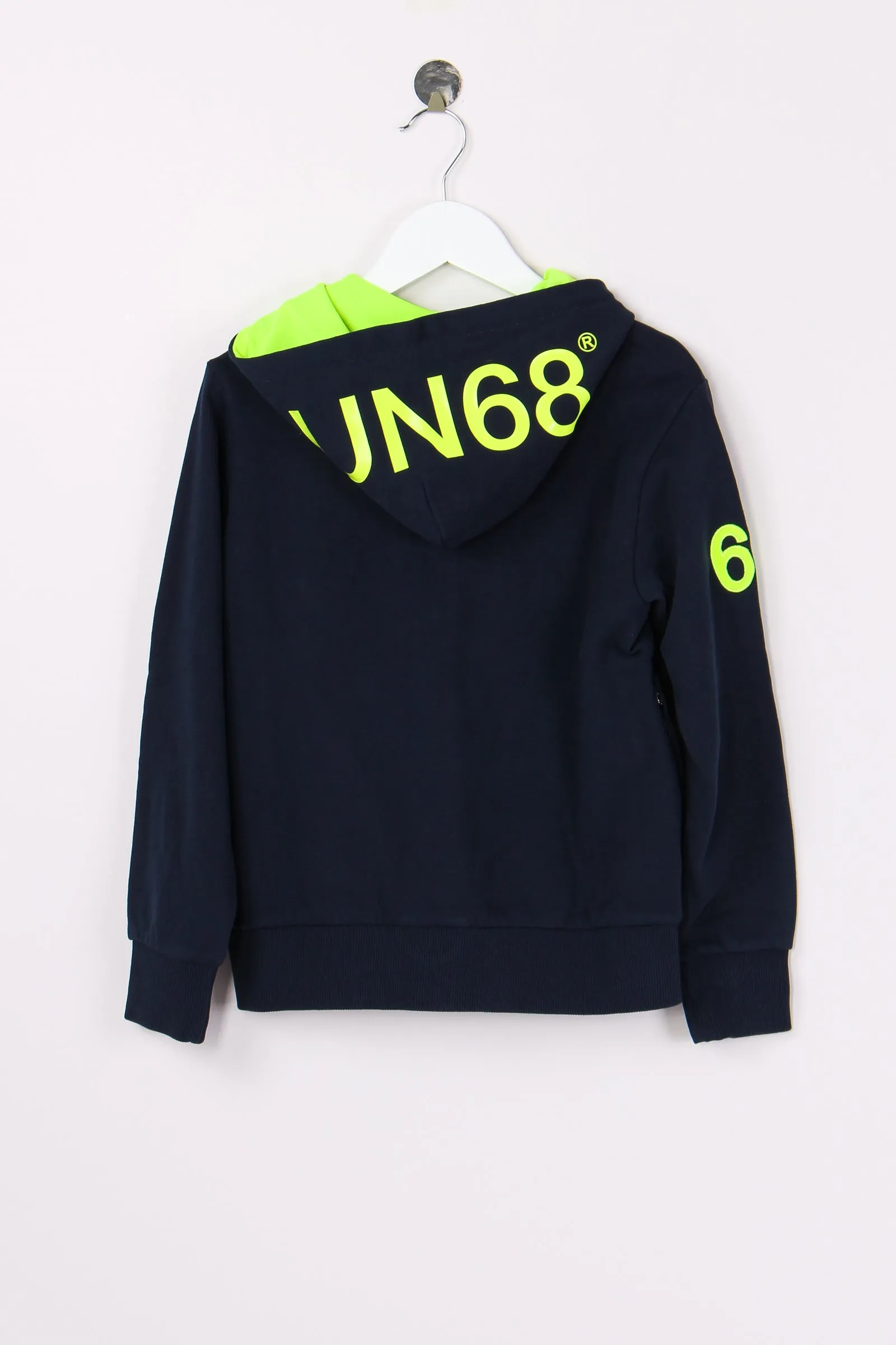 Felpa Full Zip Logo Fluo Navy Blue