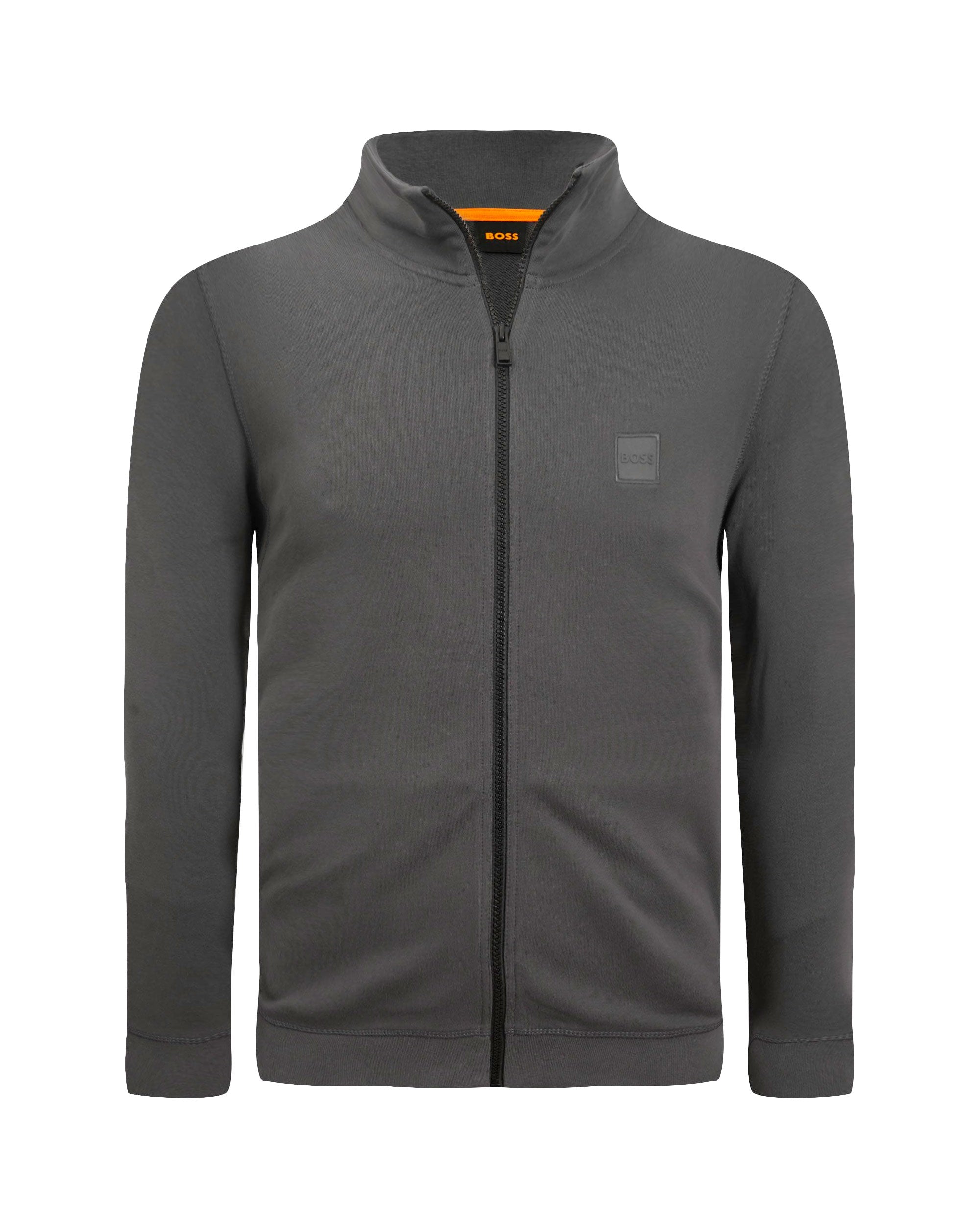 Felpa Uomo Boss Full Zip Zestart Grigio Scuro