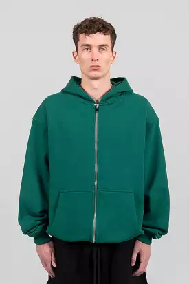 FOREST GREEN FRONTZIP HOODIE