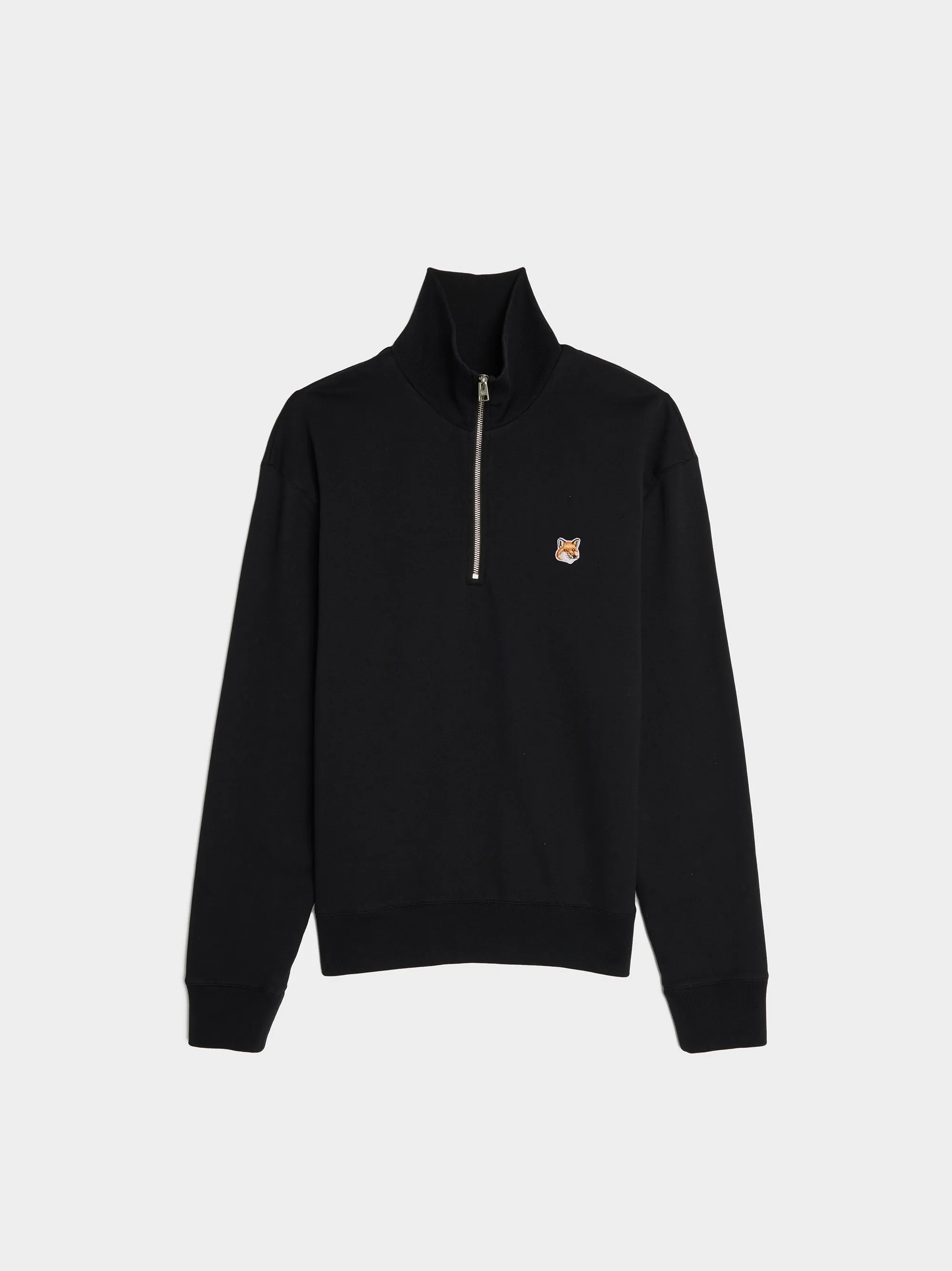 Fox Head Patch Comfort Half Zip Sweatshirt, Black