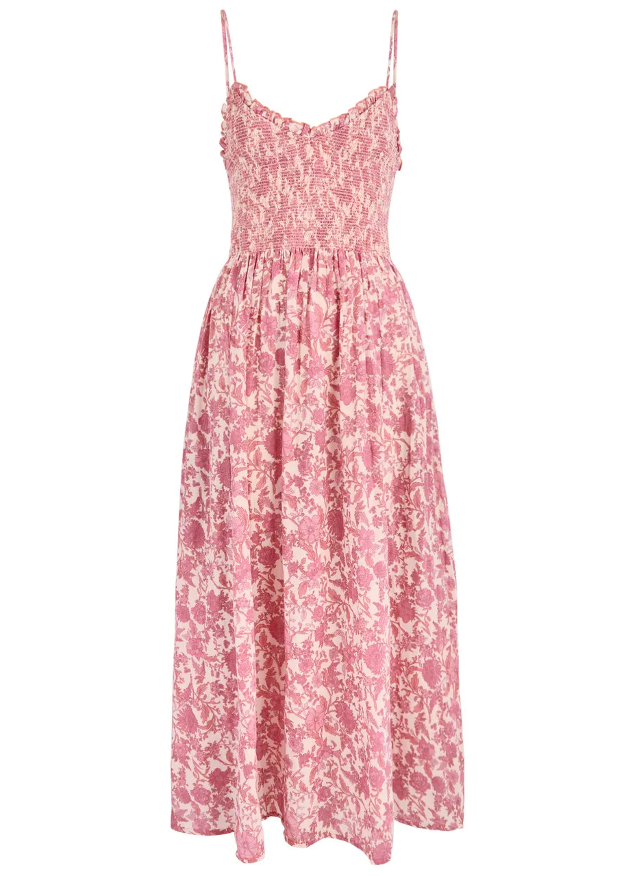 FREE PEOPLE Sweet Nothings printed cotton midi dress -                         -                     -                