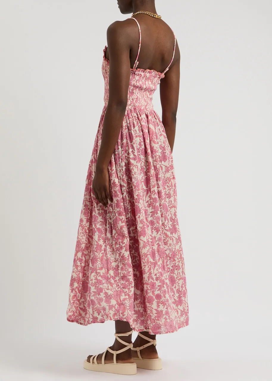 FREE PEOPLE Sweet Nothings printed cotton midi dress -                         -                     -                