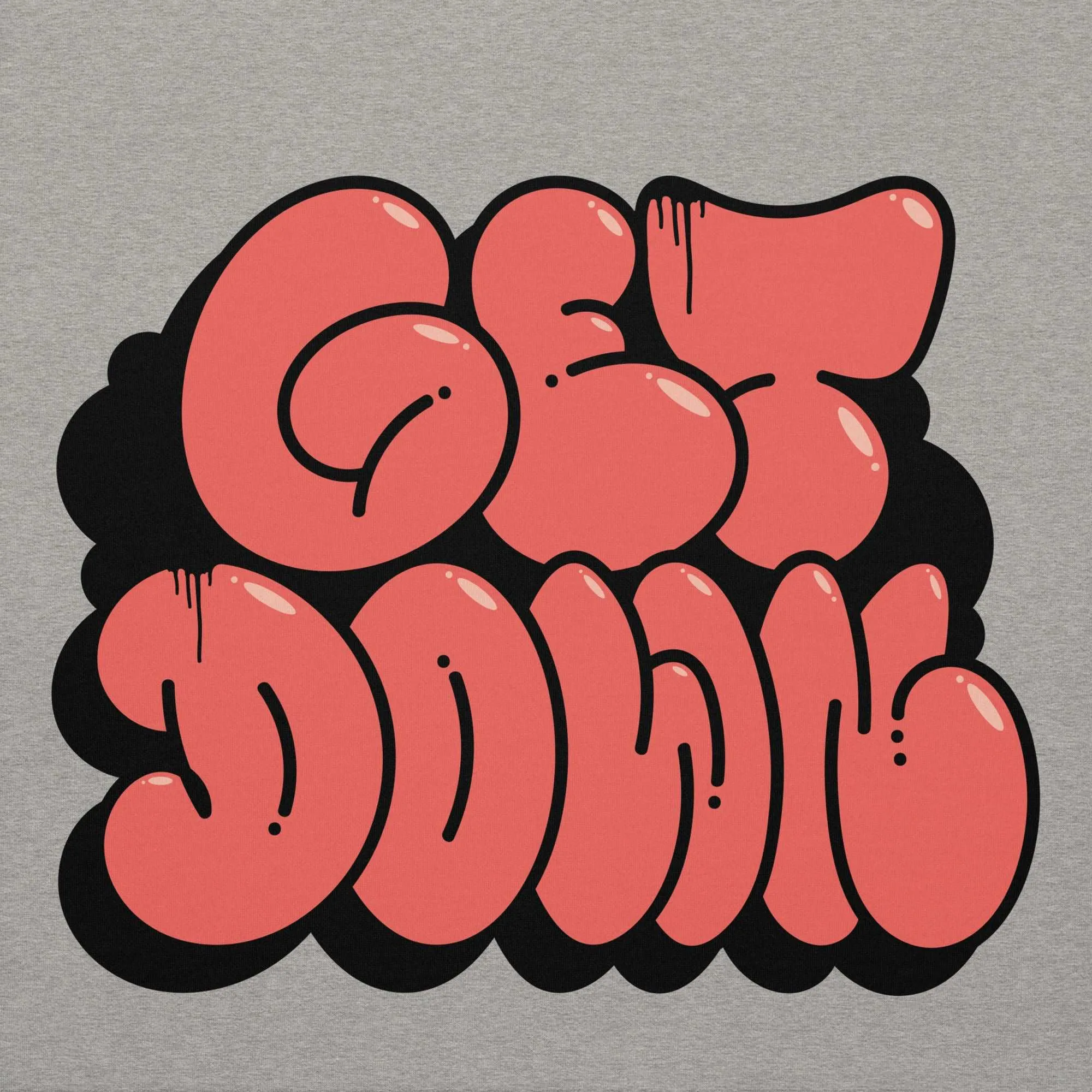 Get Down Graffiti Throw-up Hoodie | Gray