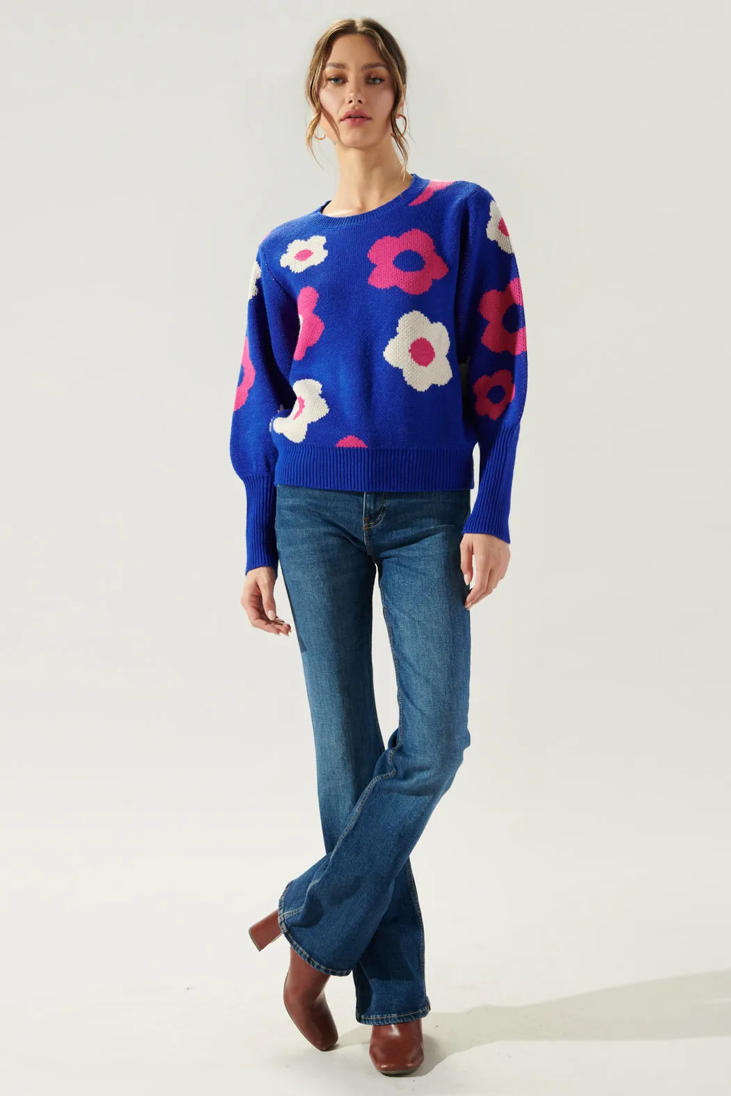 Gilly Floral Leg of Mutton Sweater