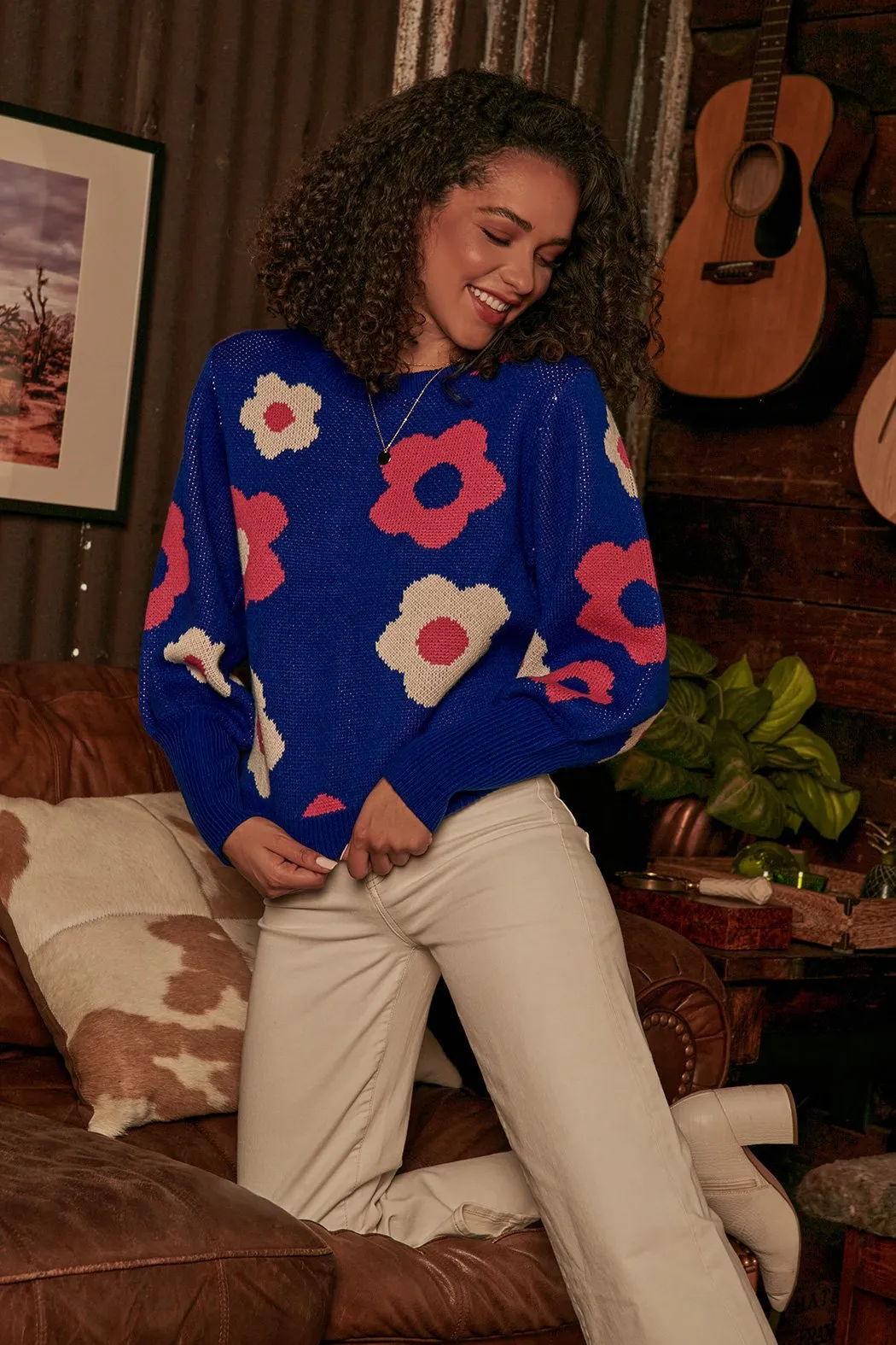 Gilly Floral Leg of Mutton Sweater