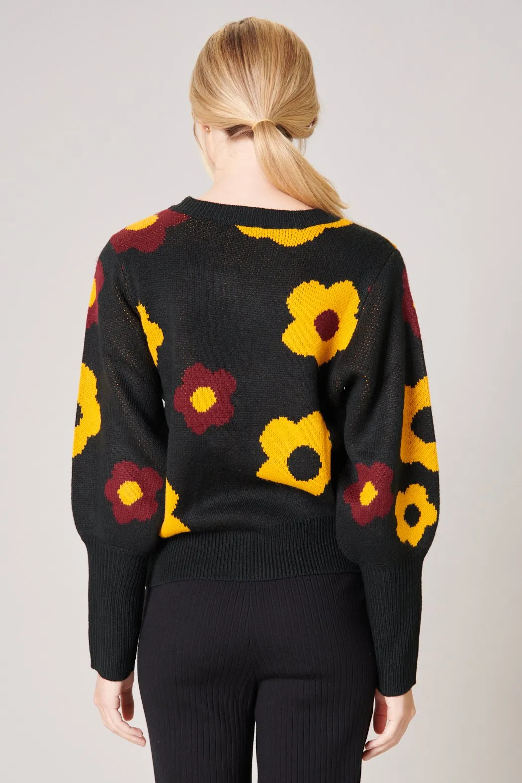 Gilly Floral Leg of Mutton Sweater