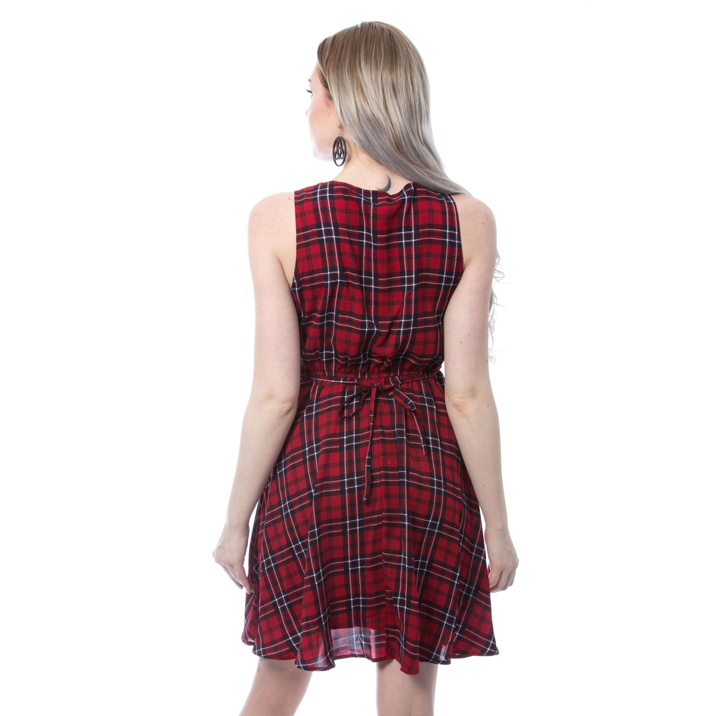 GLASGOW DRESS - BLACK/RED