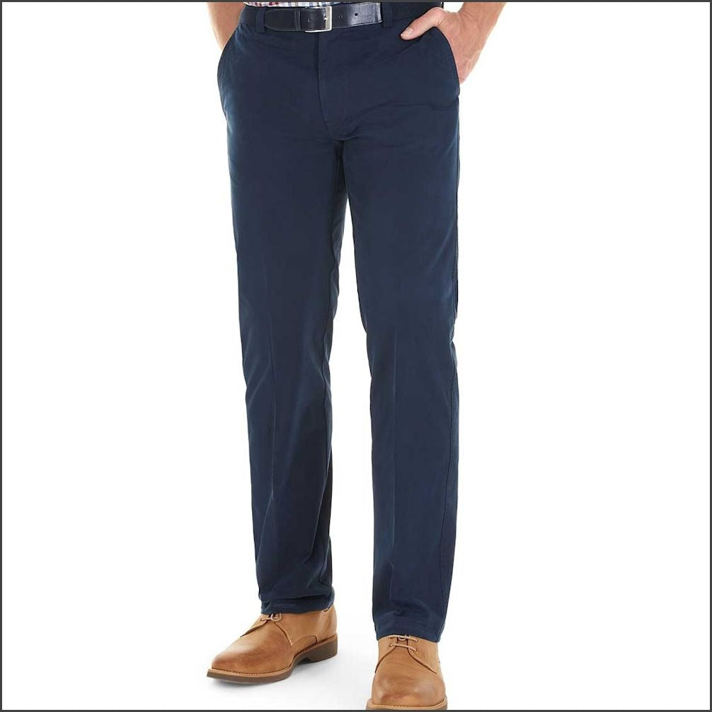 Gurteen Longford Summer Navy Stretch Cotton Chino*