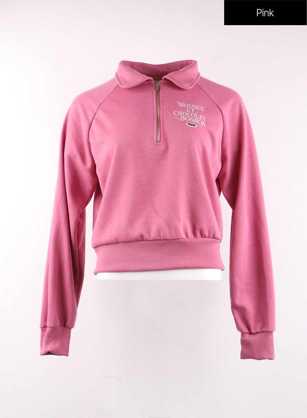 Half Zip Lettering Sweatshirt OF406