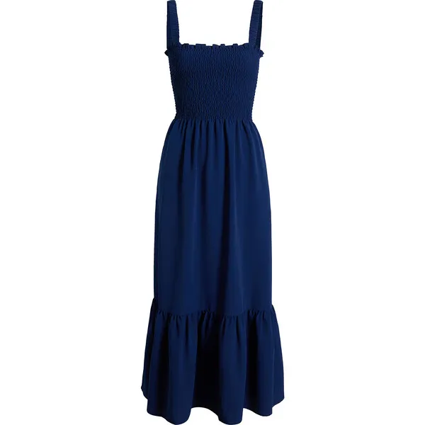 Hill House Home The Women's Anjuli Nap Dress, Navy Crepe