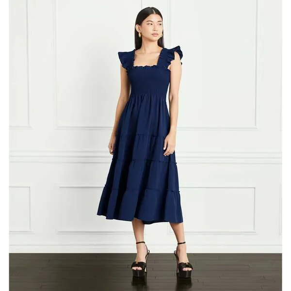 Hill House Home The Women's Ellie Nap Dress, Navy Crepe