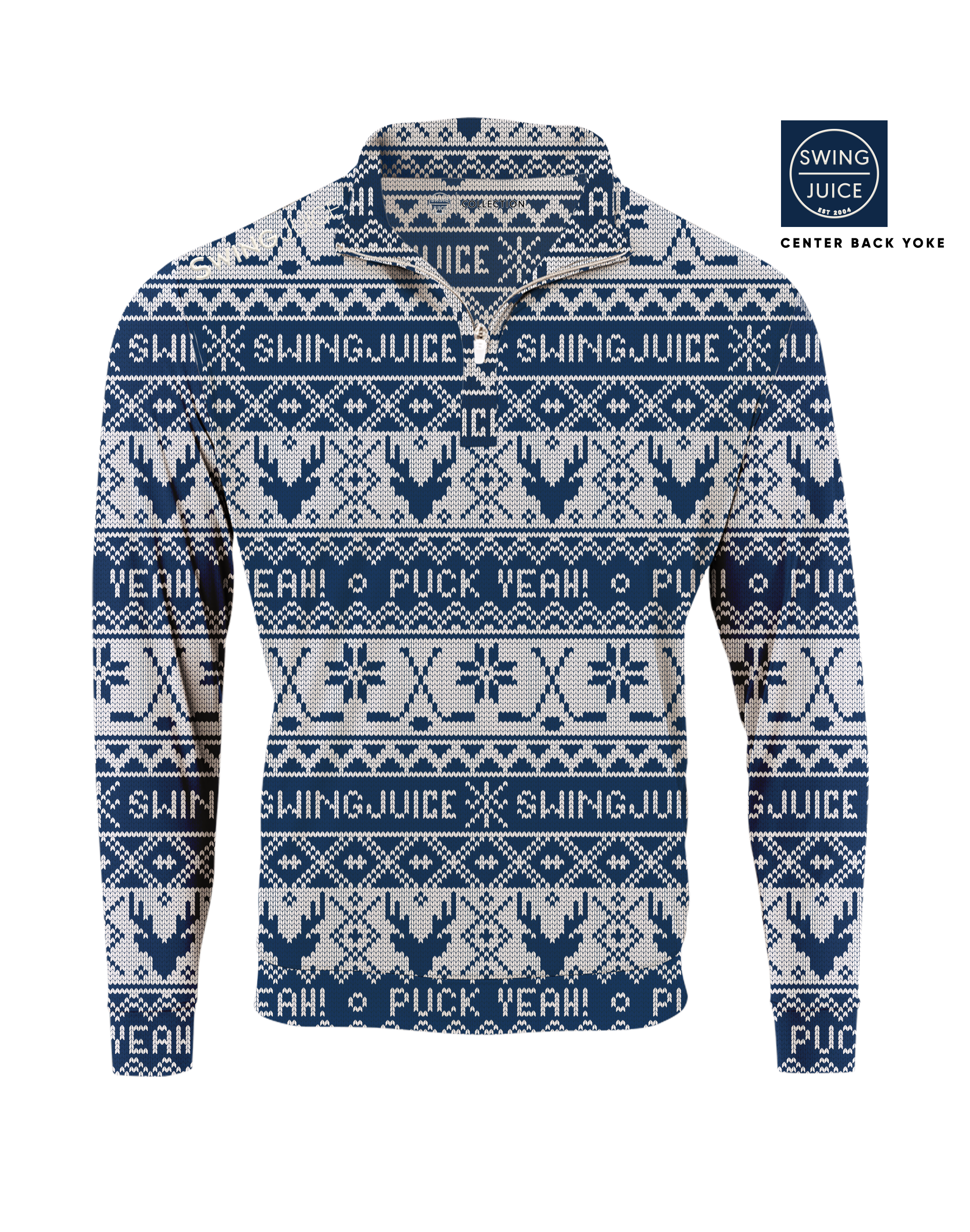 Hockey Puck Yeah Fairisle Men's Quarter Zip