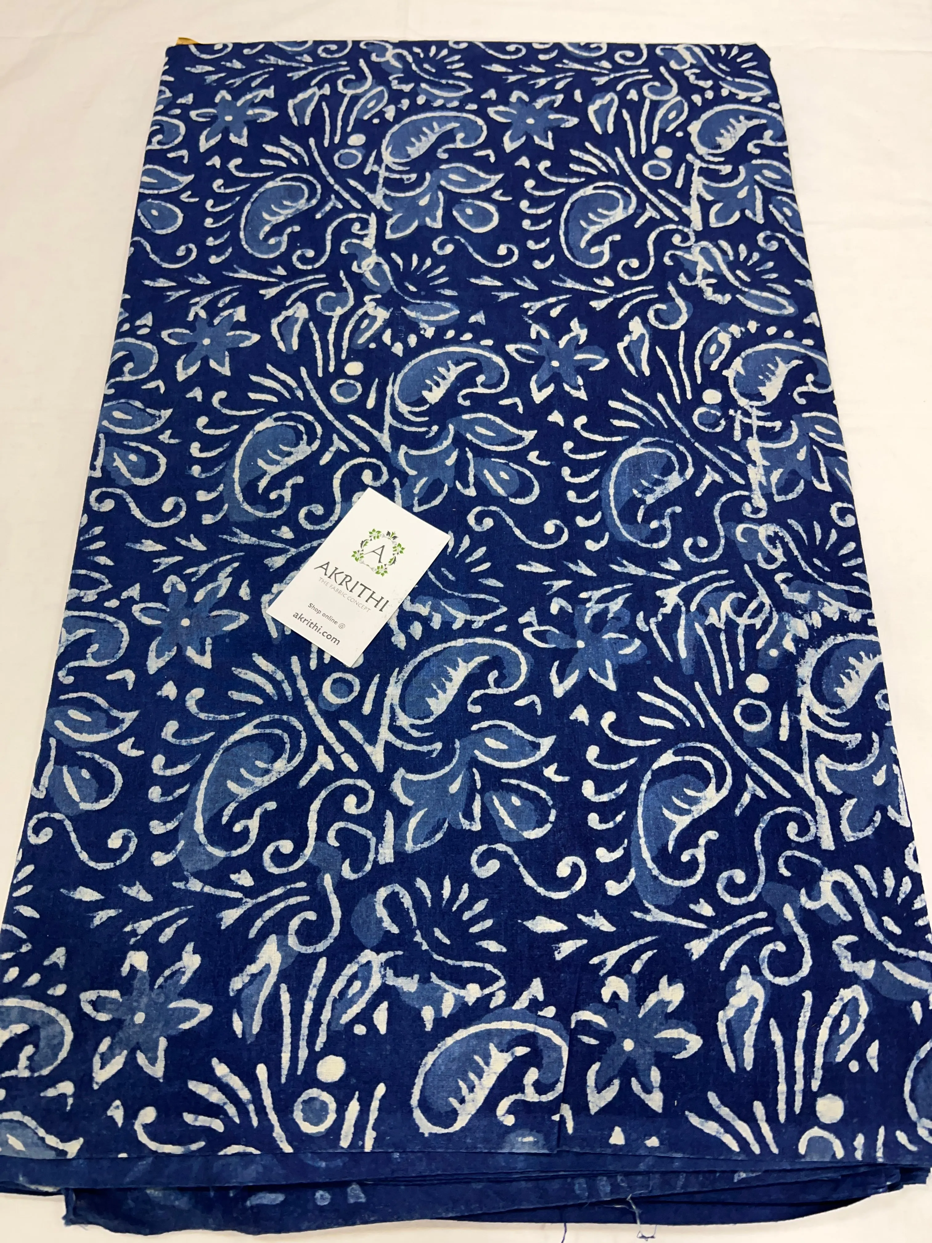 Indigo Printed pure cotton fabric