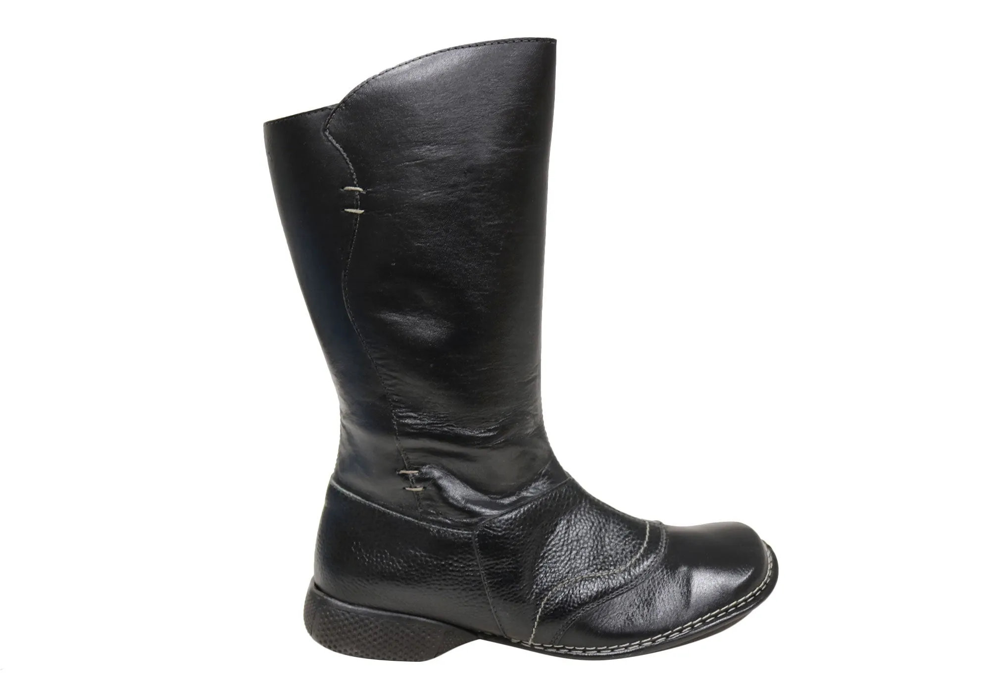 J Gean Lozza Womens Comfortable Leather Mid Calf Boots Made In Brazil