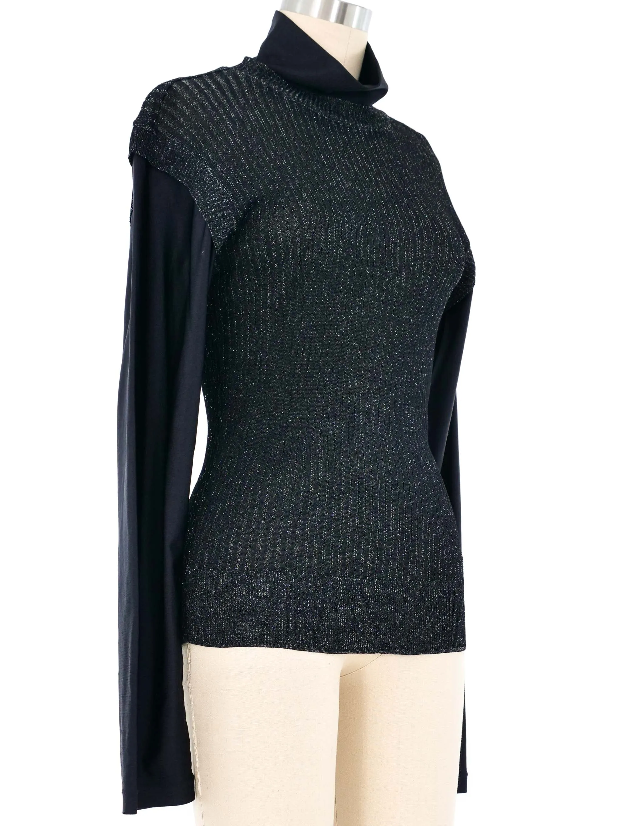 Jean Paul Gaultier Trompe L'oeil Metallic Layered Sweater