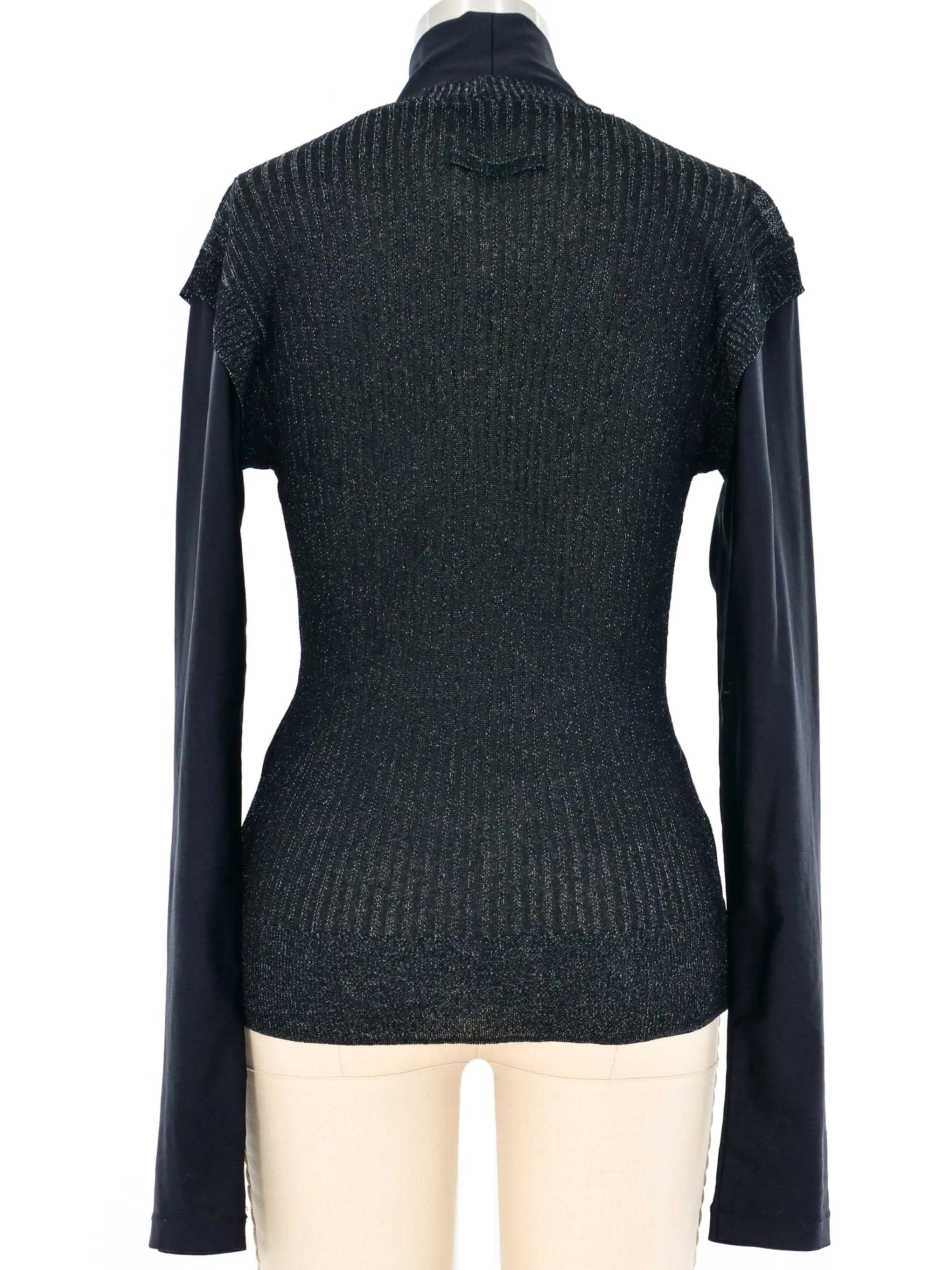 Jean Paul Gaultier Trompe L'oeil Metallic Layered Sweater