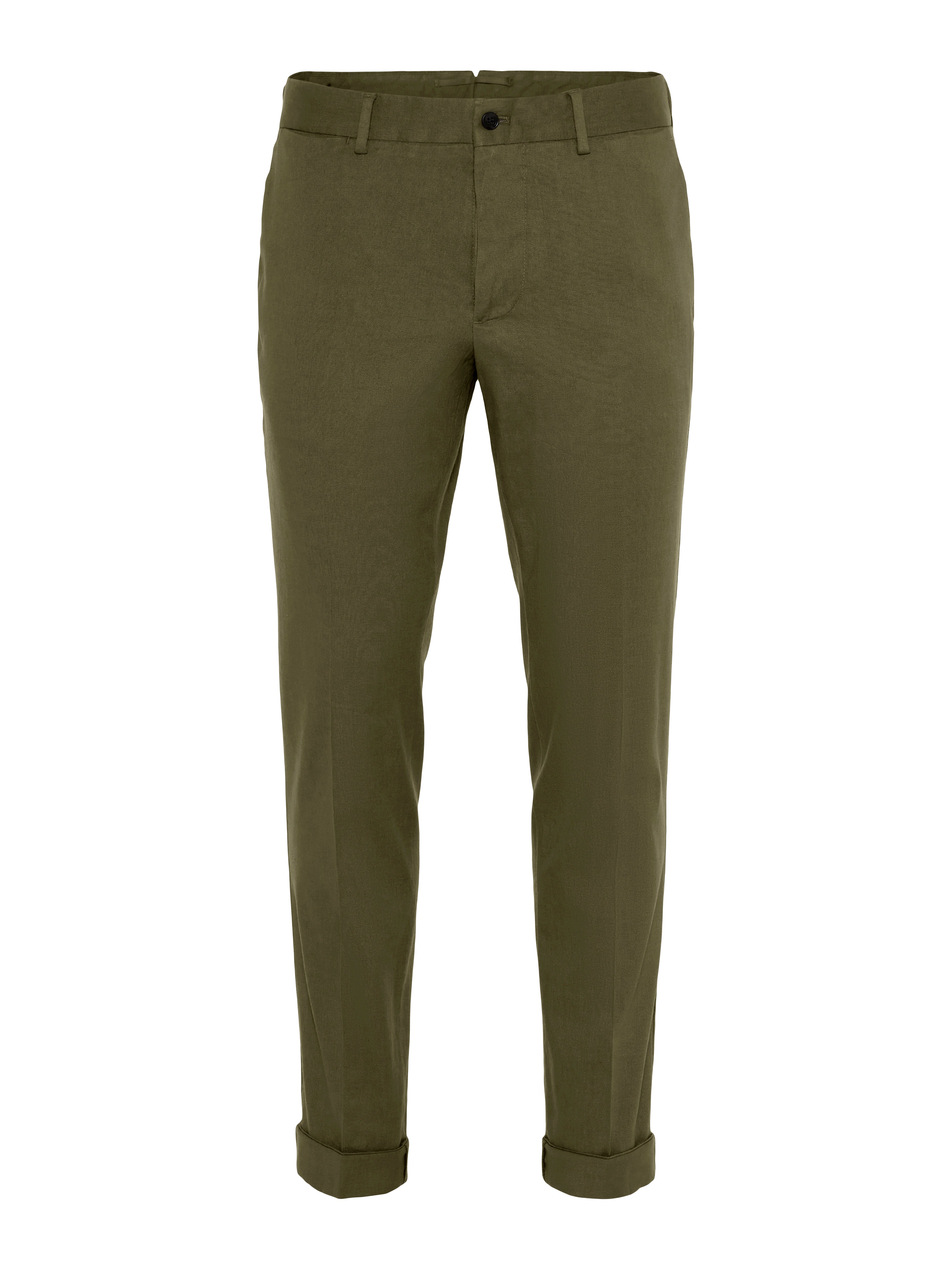 J.Lindeberg Mens Grant Cotton Linen Stretch Pants - IVY GREEN