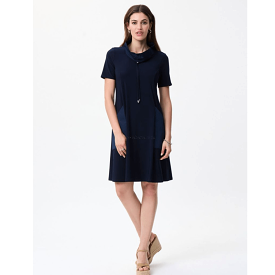 Joseph Ribkoff High Collar Midnight Blue Dress - 231141