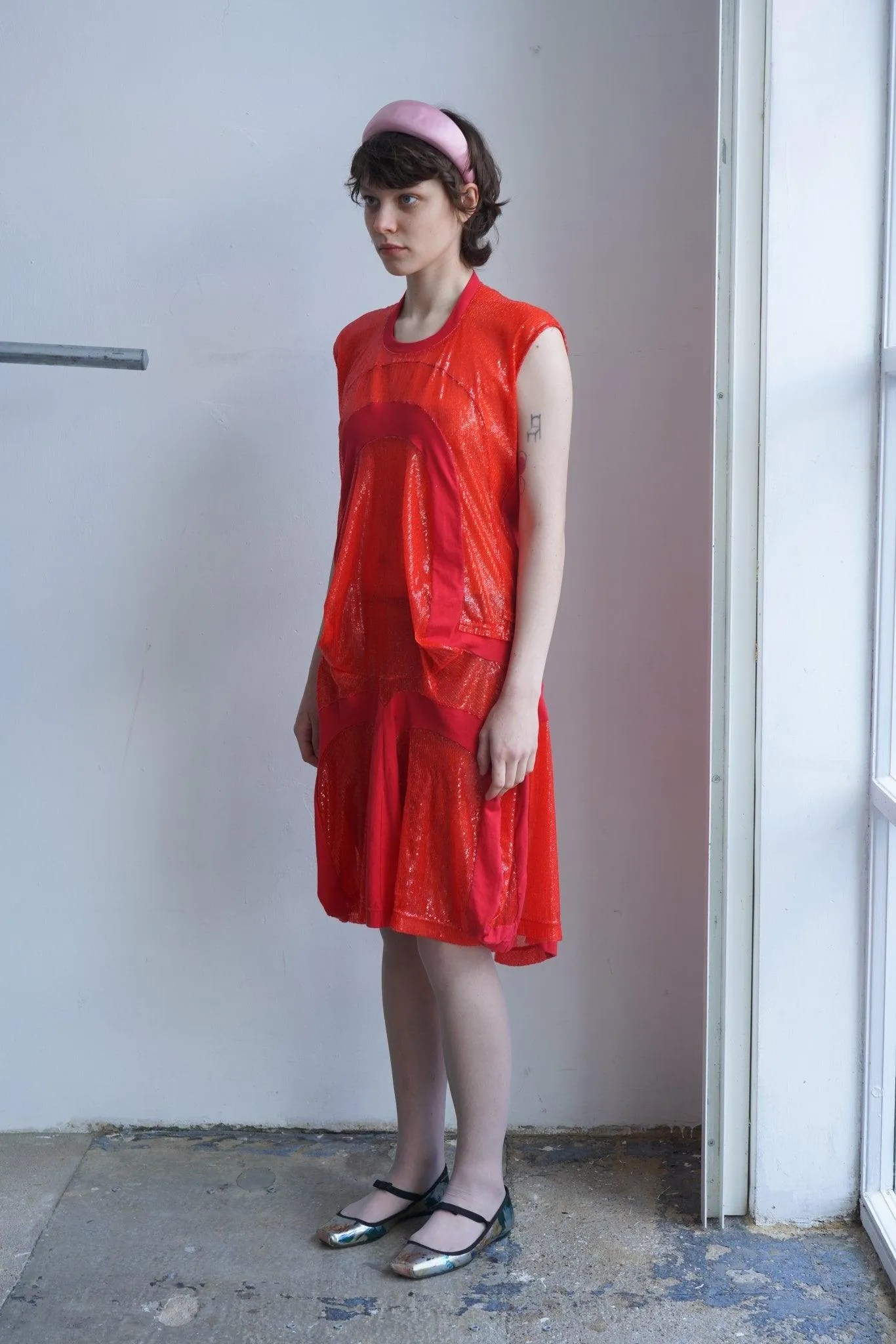 Junya Watanabe red sequin dress