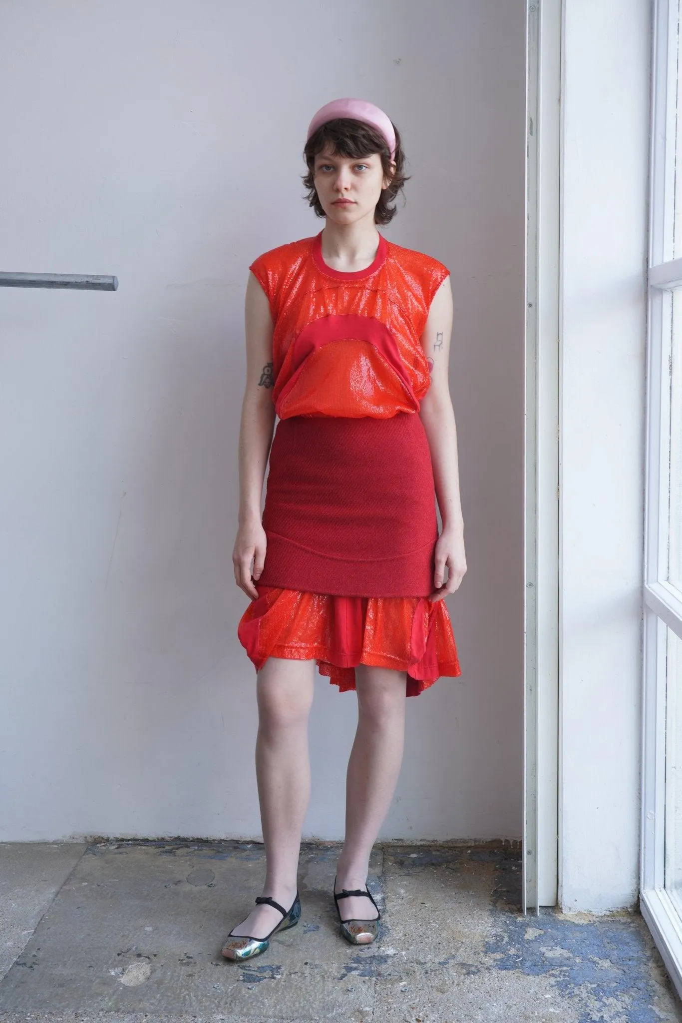 Junya Watanabe red sequin dress