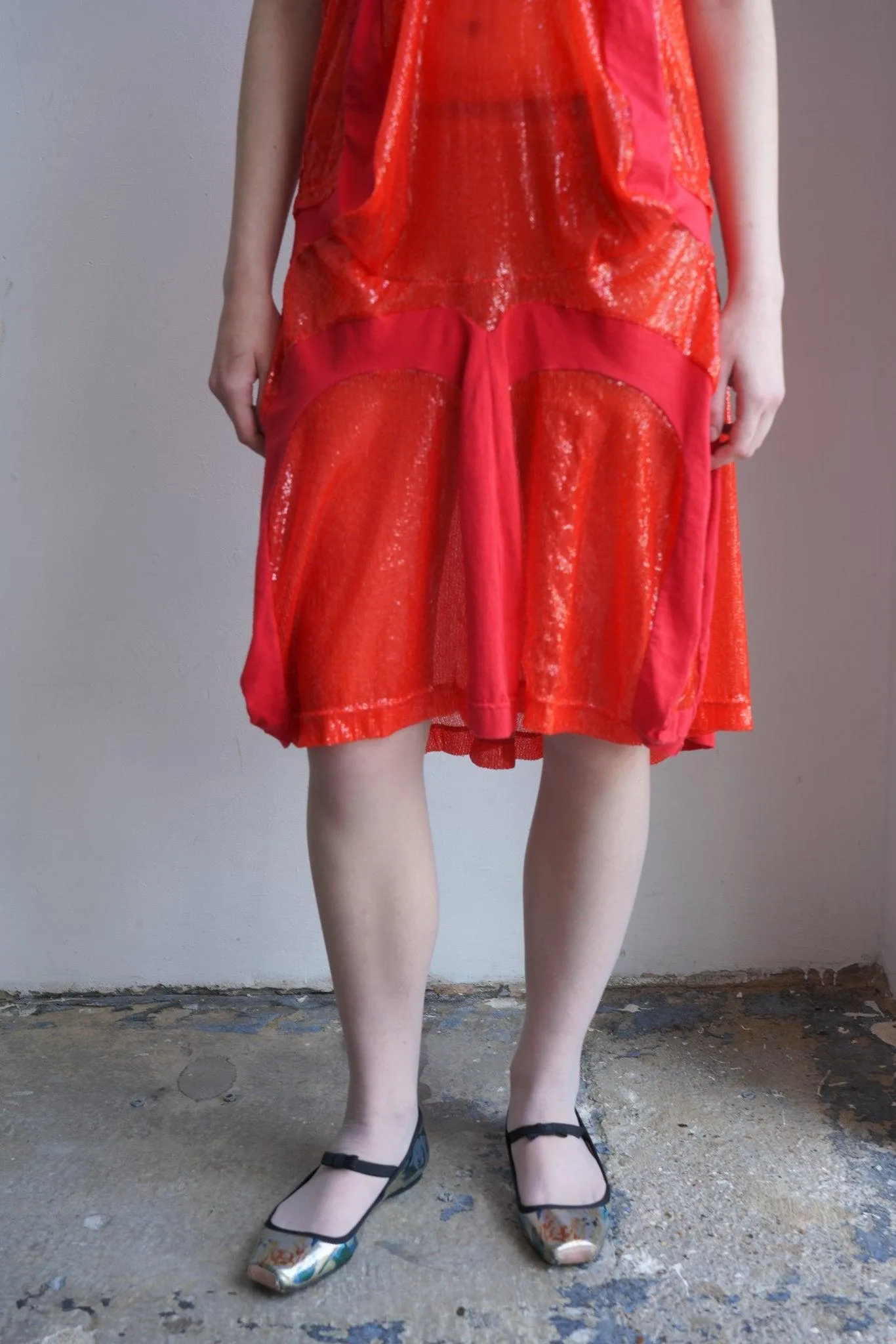 Junya Watanabe red sequin dress