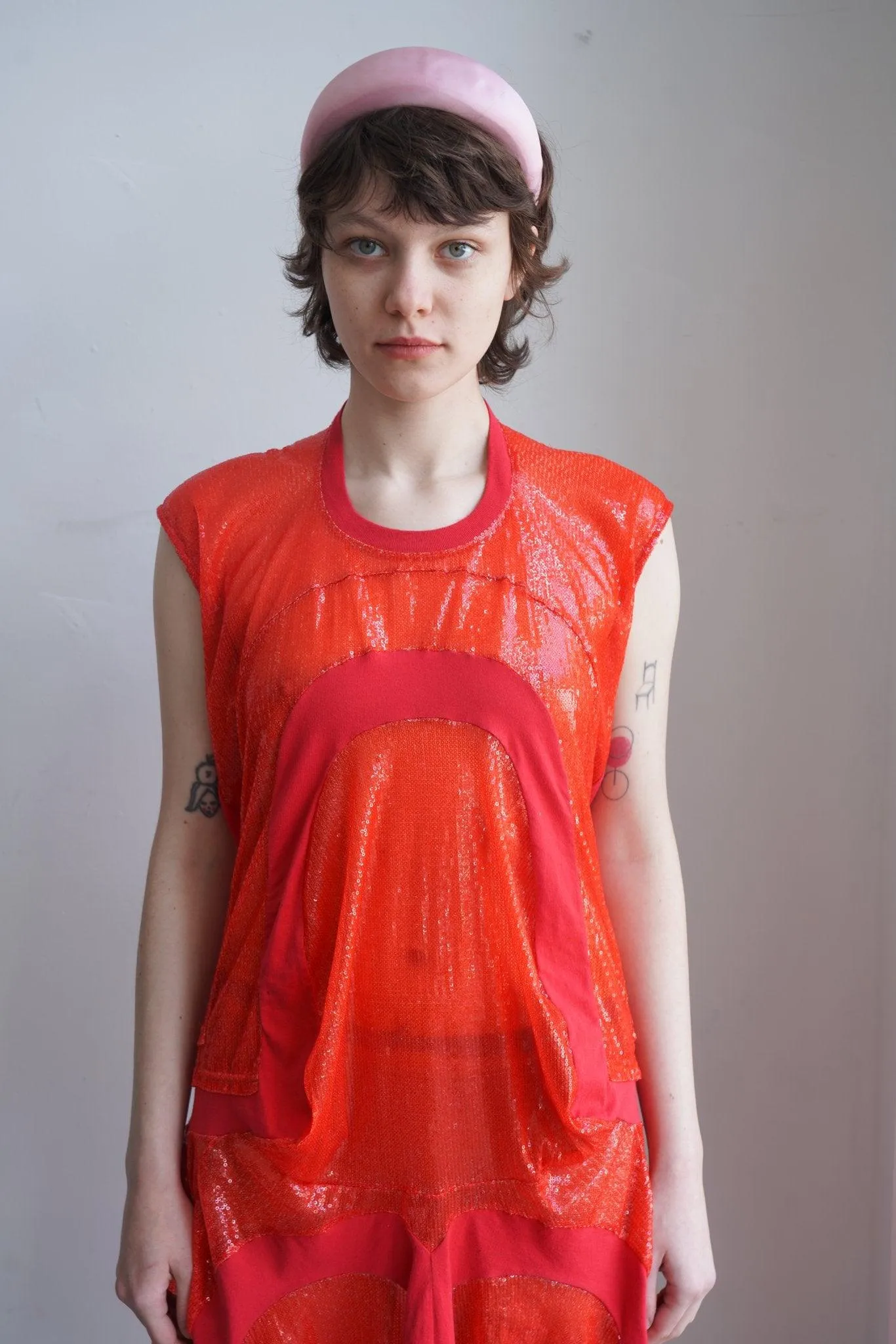 Junya Watanabe red sequin dress