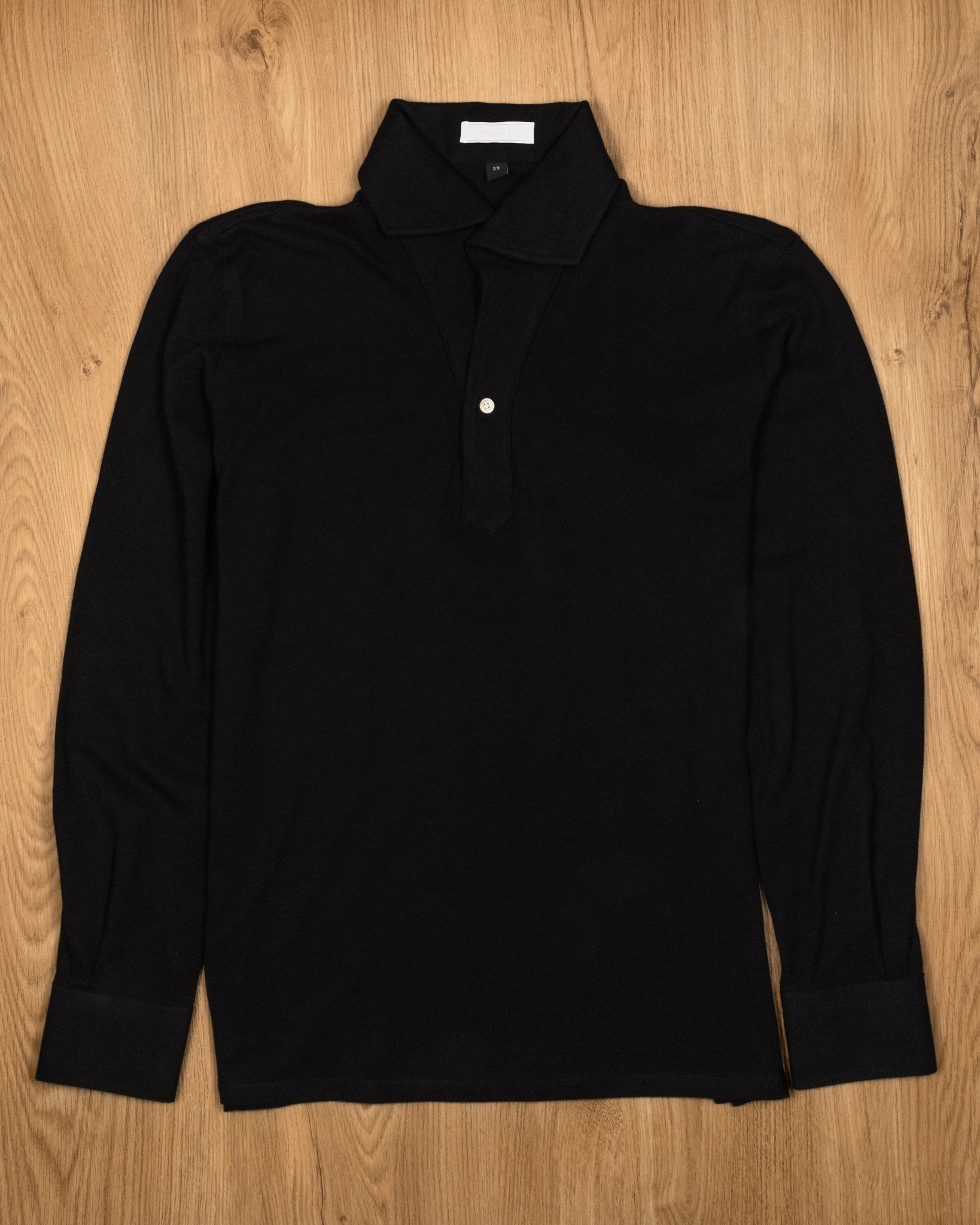 Kai Stretch-Cotton Pique Long Sleeve Polo Shirt