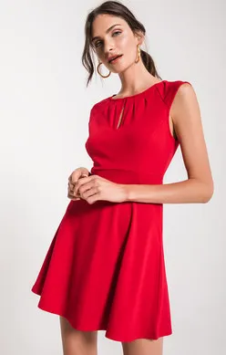   Keyhole Red Dress