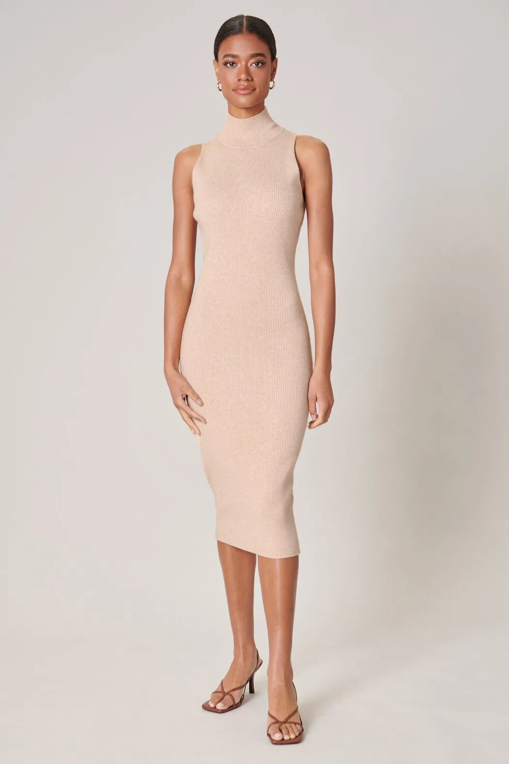 Kieran Ribbed Knit Turtleneck Sweater Dress