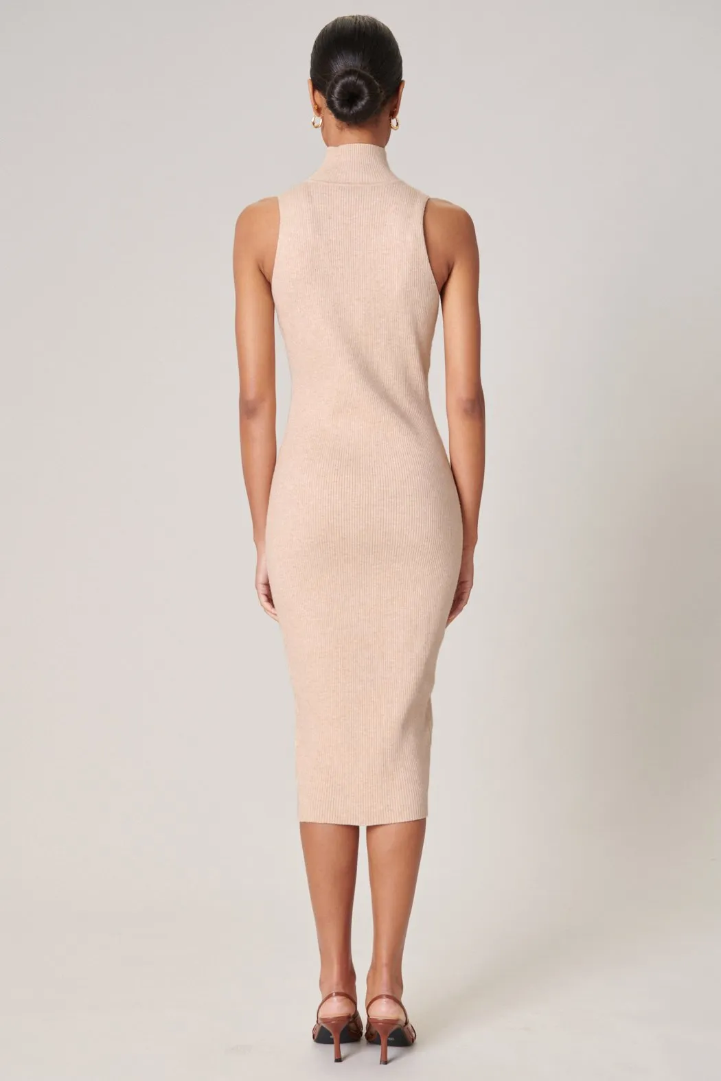 Kieran Ribbed Knit Turtleneck Sweater Dress