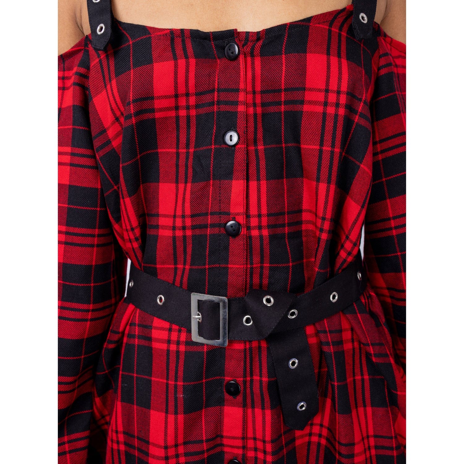 LABYRINTH DRESS - RED CHECK