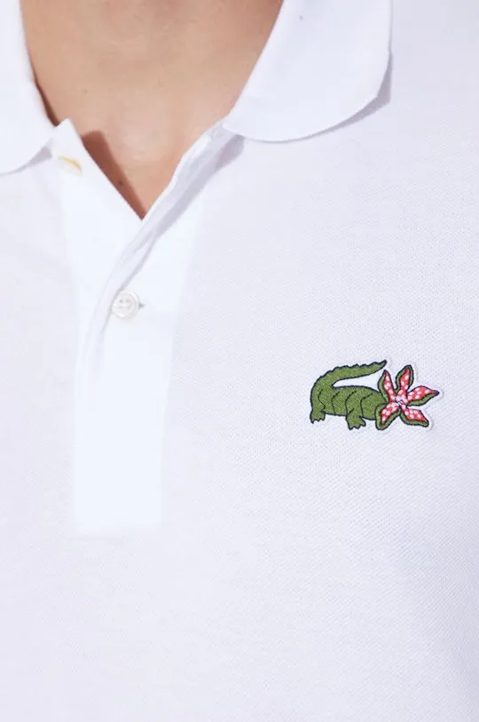 Lacoste cotton polo shirt x Netflix white color