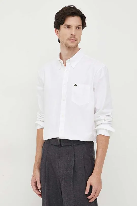 Lacoste cotton shirt men's white color