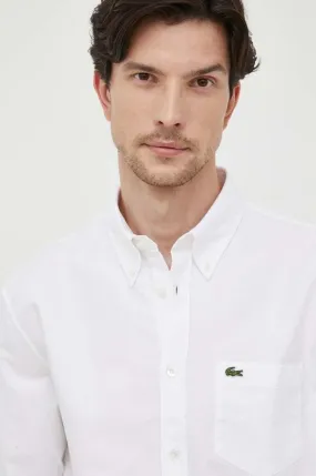 Lacoste cotton shirt men's white color