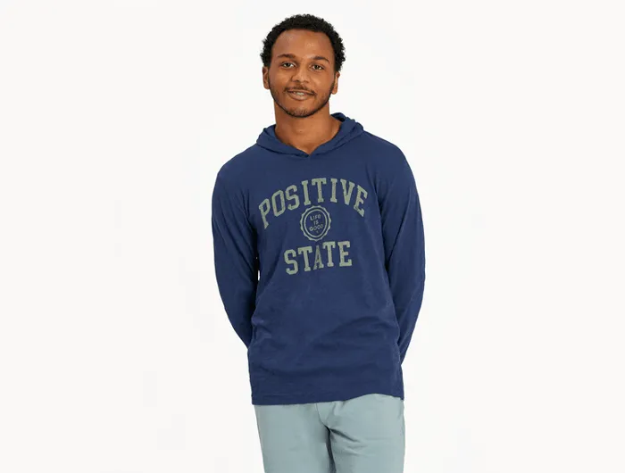 Life is Good Men's Textured Slub Hoodie - Positive State